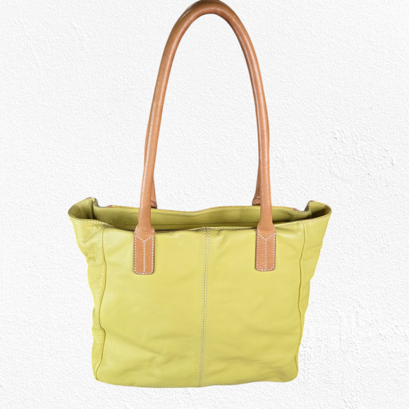 Innue Yellow & Tan Suede Snake Print Chic Designer Genuine Leather Tote Bag - Picture 1 of 11